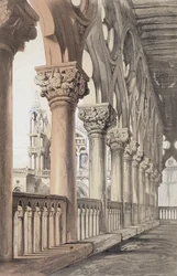 Le palais des Doges, chapiteaux Renaissance de la loggia, tiré de « Exemples de l